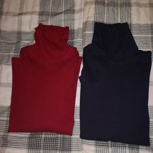 2 Women's Turtle neck Long sleeve t-shirt